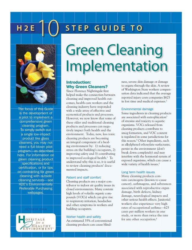 Ten-Step Guide to Green Cleaning Implementation