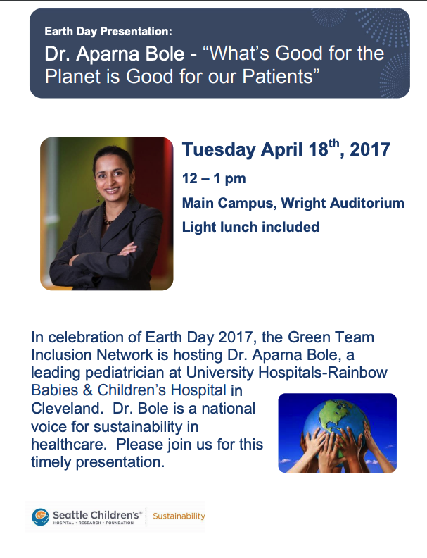 Seattle Children's Earth Day presentation by Aparna Bole